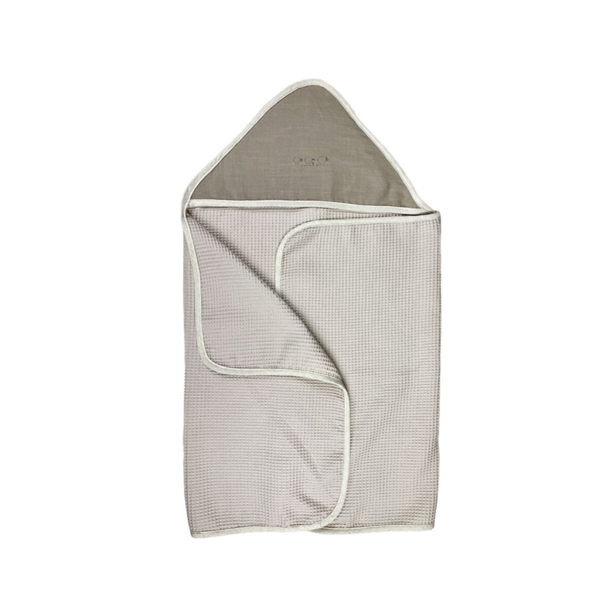 Lniany Zakątek - ręcznik kąpielowy z kapturem Taupe