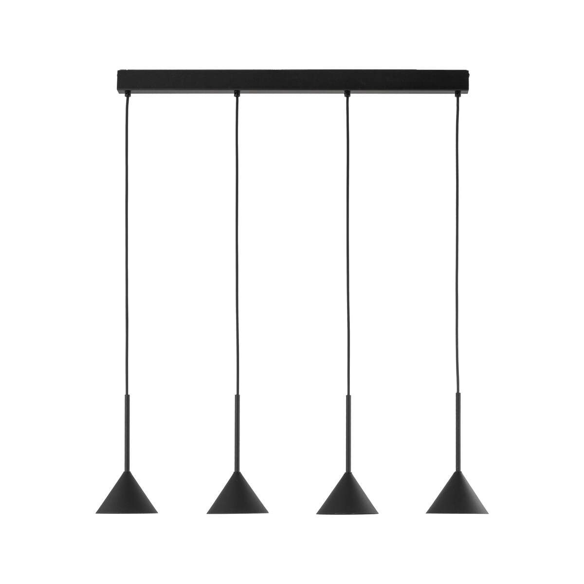 Lampa wisząca TK Lighting CONO BLACK MINI 10305 czarna 4xGU10 regulowana wysokość nowoczesna do kuchni i salonu