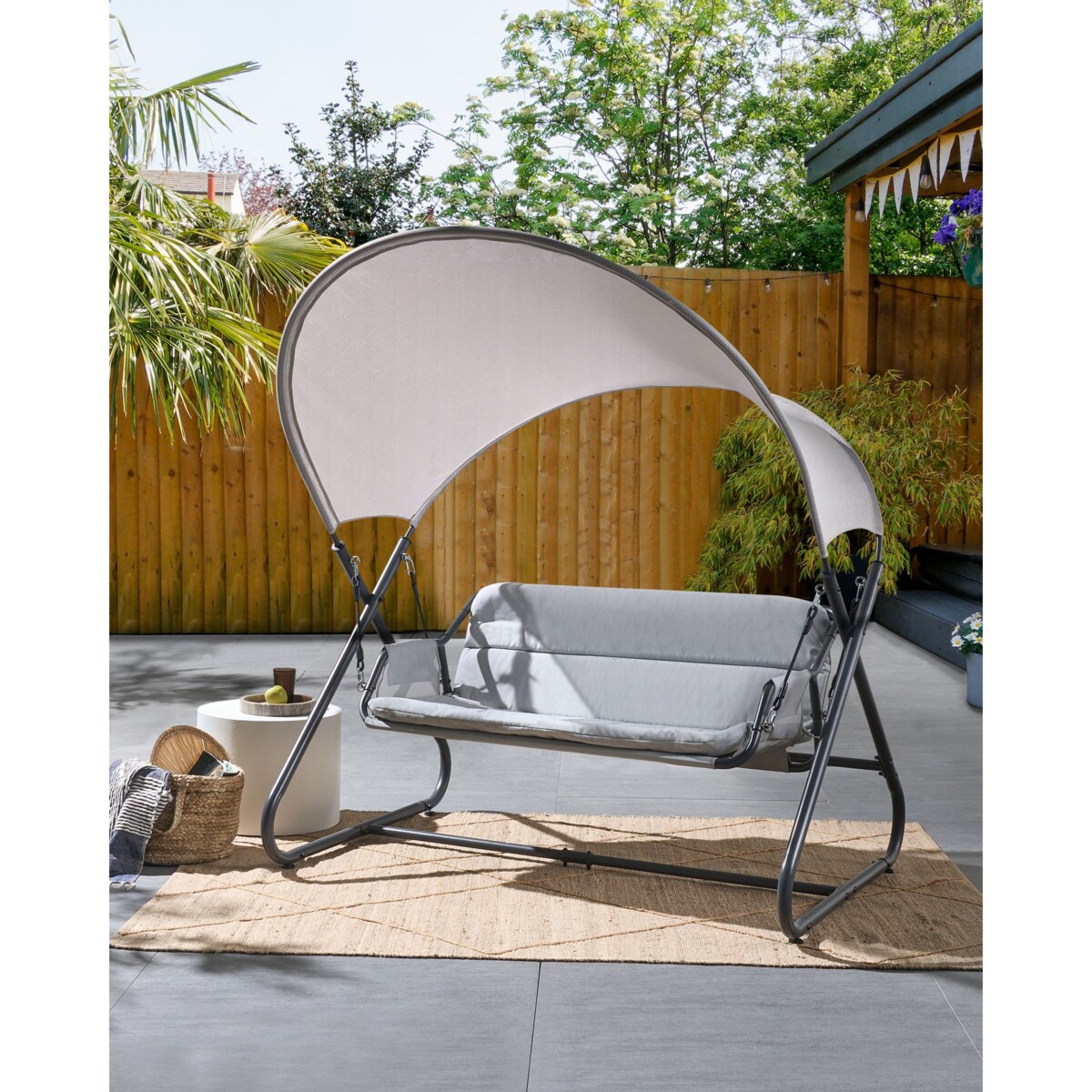 Huśtawka ogrodowa SOLAGNA Metal Jasnoszary