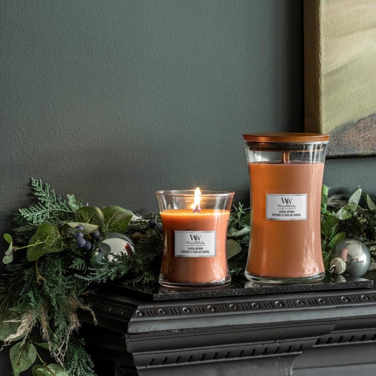 WoodWick świeca duża SANTAL MYRRH