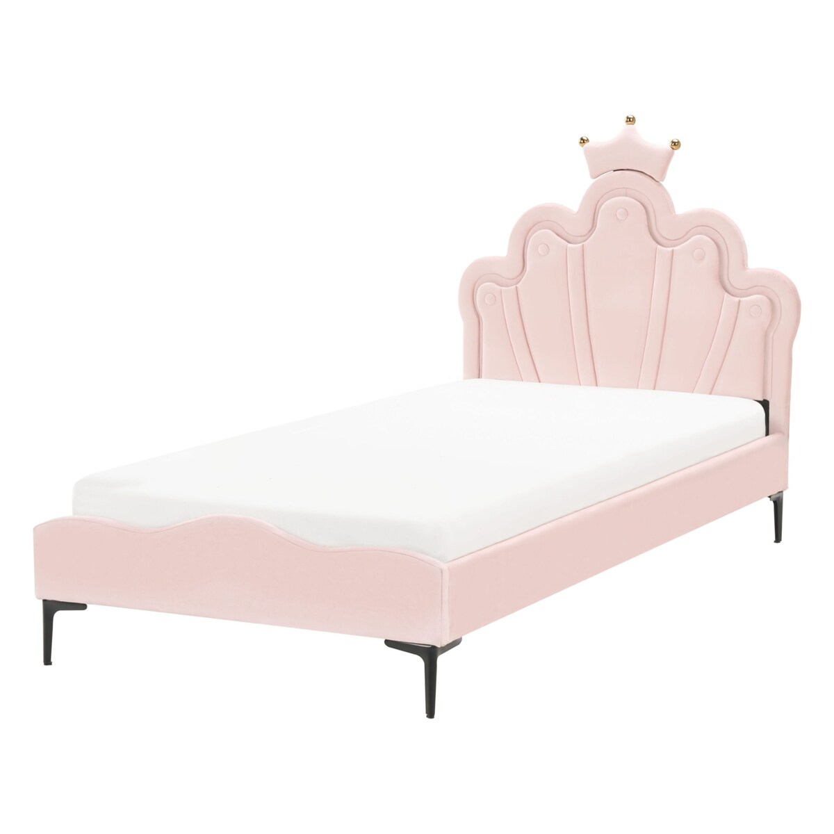 Łóżko Welur RUBIAN 90 x 200 cm Z LED Różowy