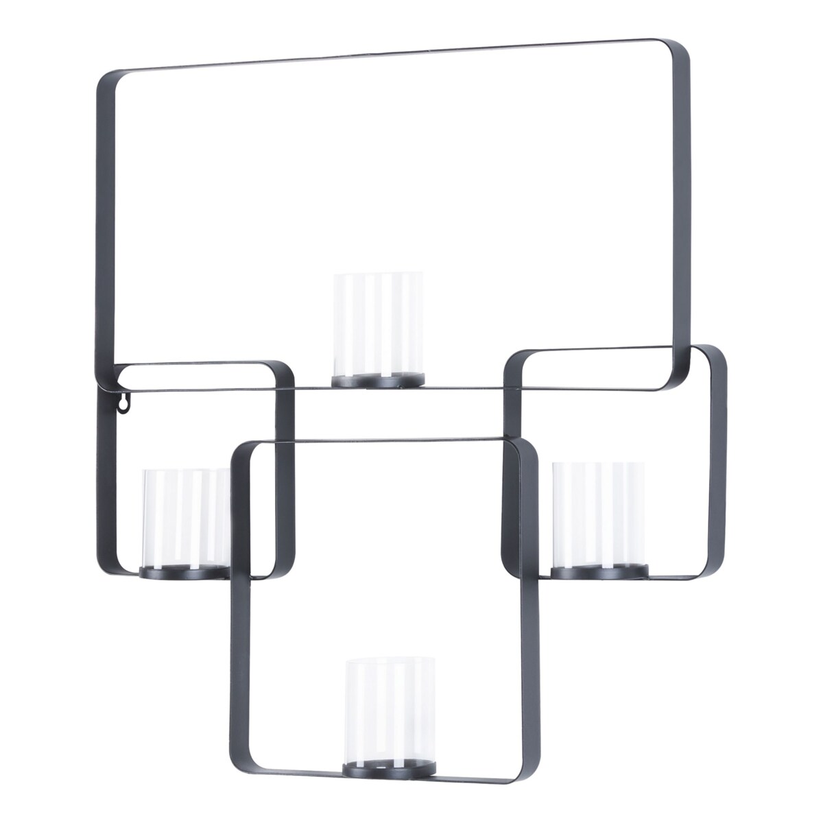 Świecznik ścienny metalowy 65 cm czarny PALAWAN