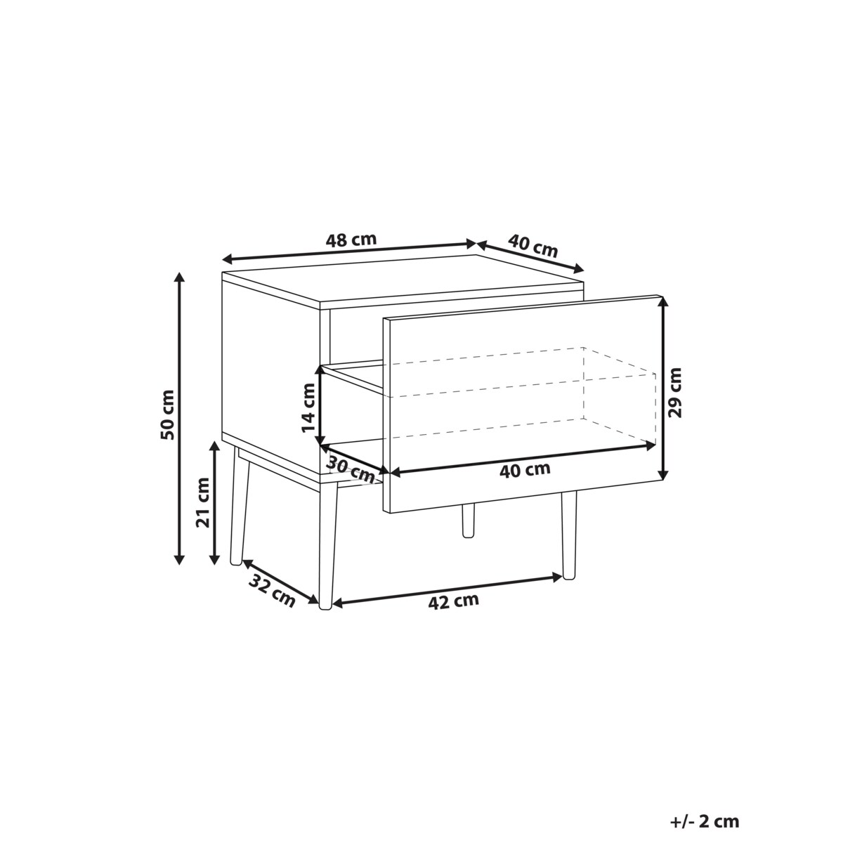 Szafka nocna BLYTHE Drewno Brązowy