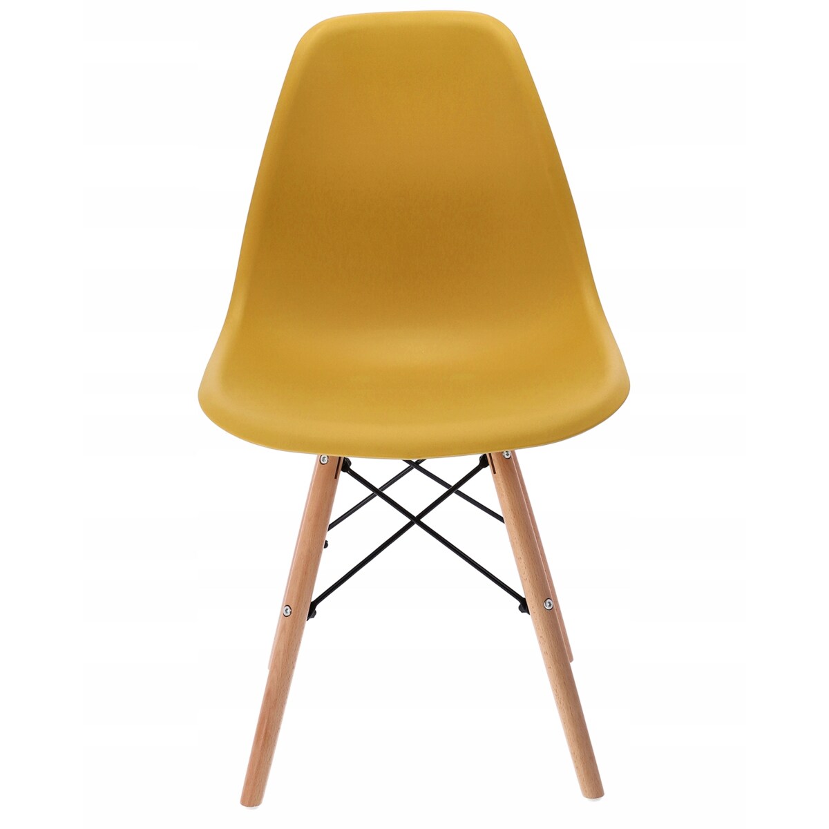 Krzesło skandynawskie eleganckie EVA musztardowe