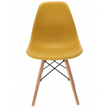 Krzesło skandynawskie eleganckie EVA musztardowe