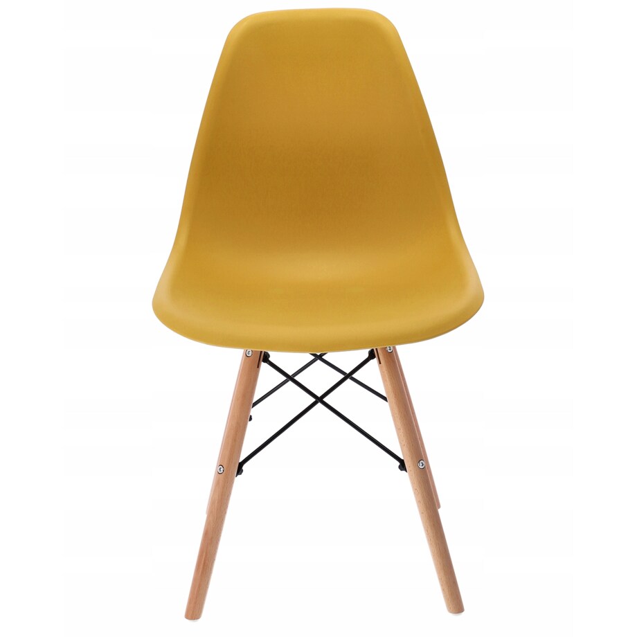 Krzesło skandynawskie eleganckie EVA musztardowe