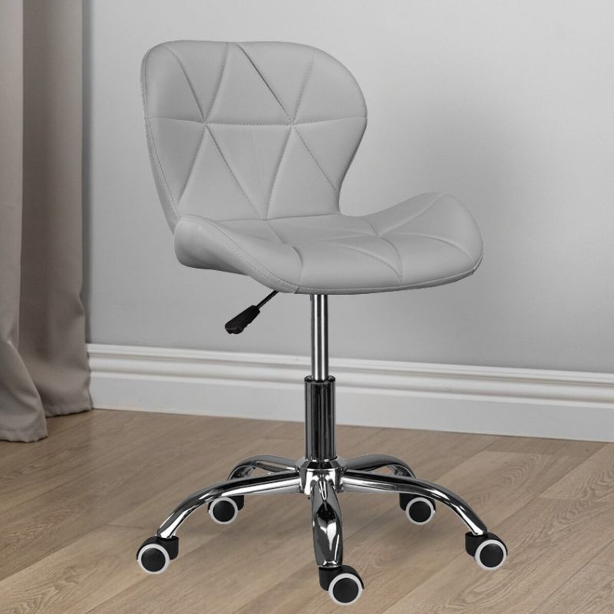 Krzesło obrotowe biurowe nowoczesne ekoskóra szare