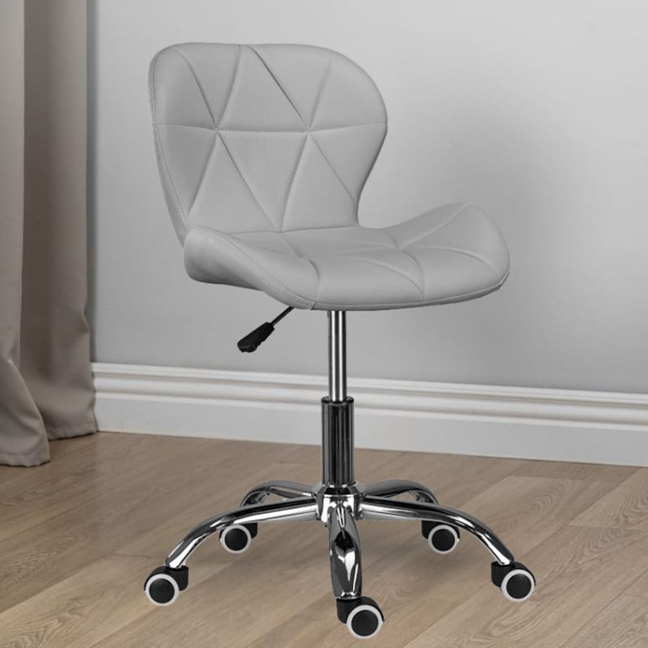 Krzesło obrotowe biurowe nowoczesne ekoskóra szare