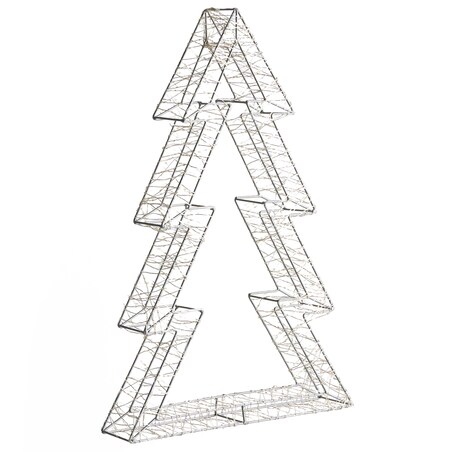Dekoracja ogrodowa LED AKERAN Choinka 60 cm Srebrny