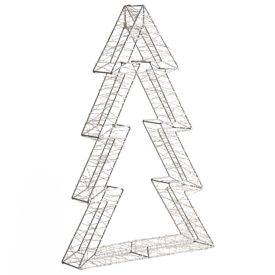 Dekoracja ogrodowa LED AKERAN Choinka 60 cm Srebrny