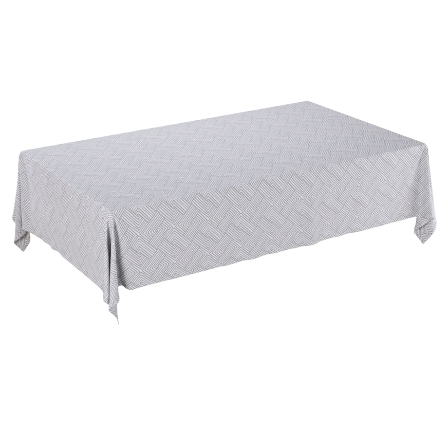 Obrus prostokątny 130 x 130 cm szare wzory geometryczne