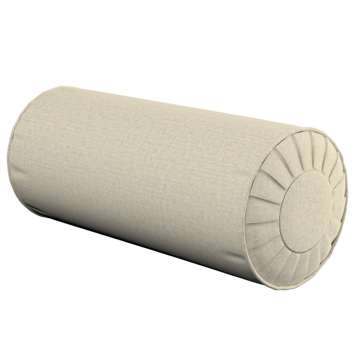 Poduszka wałek z zakładkami, ecru szenil, Ø20 x 50 cm, Chenille