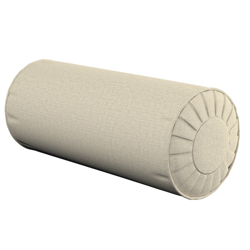 Poduszka wałek z zakładkami, ecru szenil, Ø20 x 50 cm, Chenille