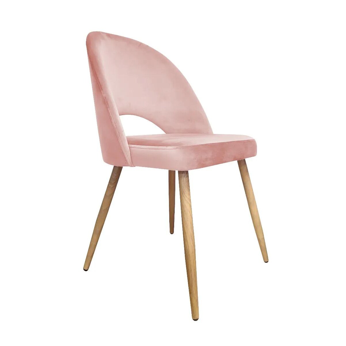 Krzesło ISKAR 2 VELVET różowe/dąb