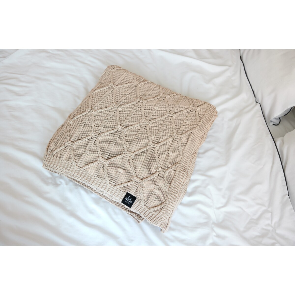 Narzuta brytyjska beżowa, 220 x 240 cm, La Manta