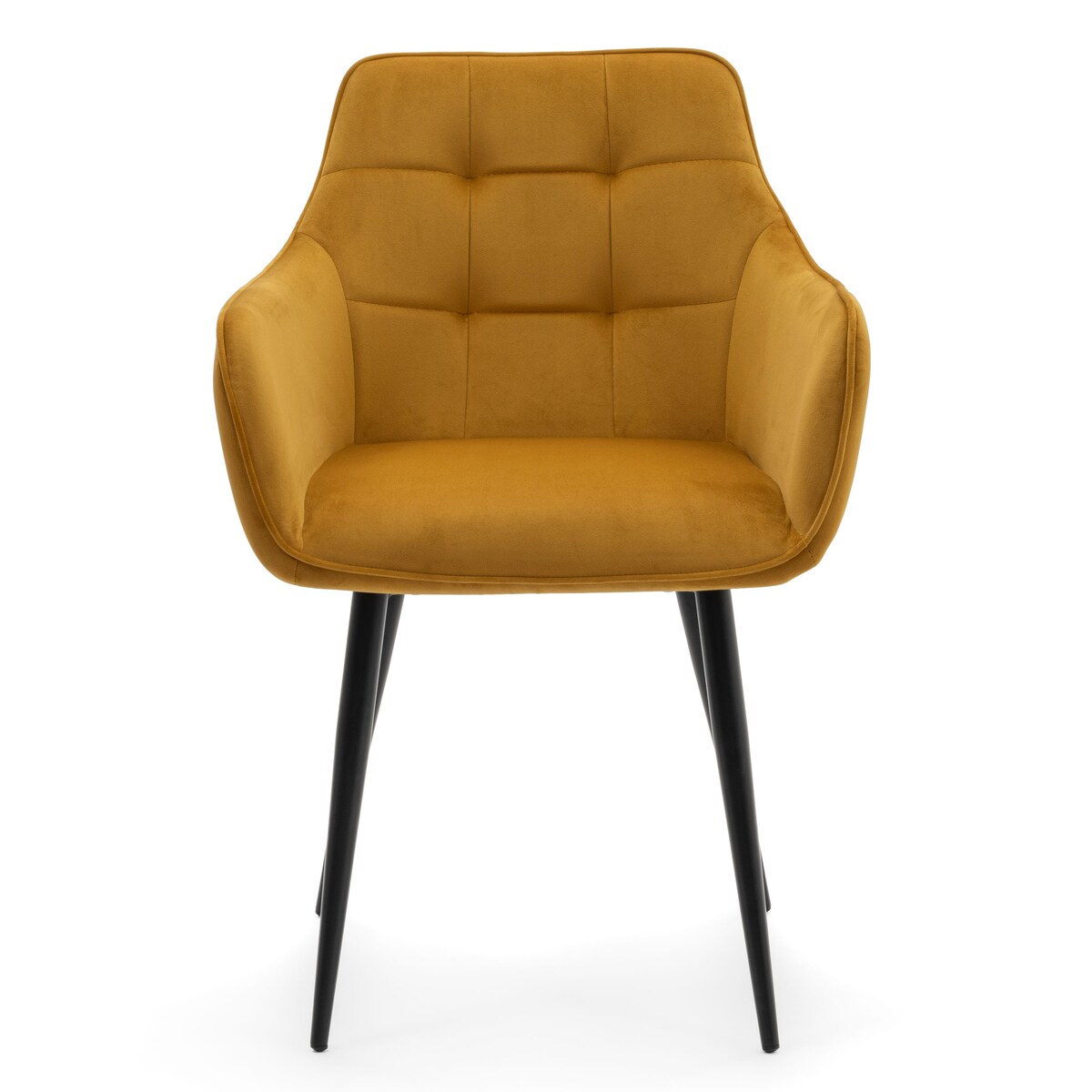 Krzesło tapicerowane welurowe GALLO velvet curry musztardowy