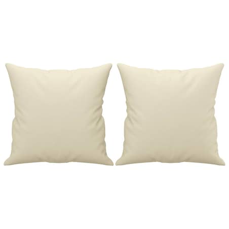 vidaXL 2-osobowa sofa z poduszkami, kremowa, 140 cm, sztuczna skóra