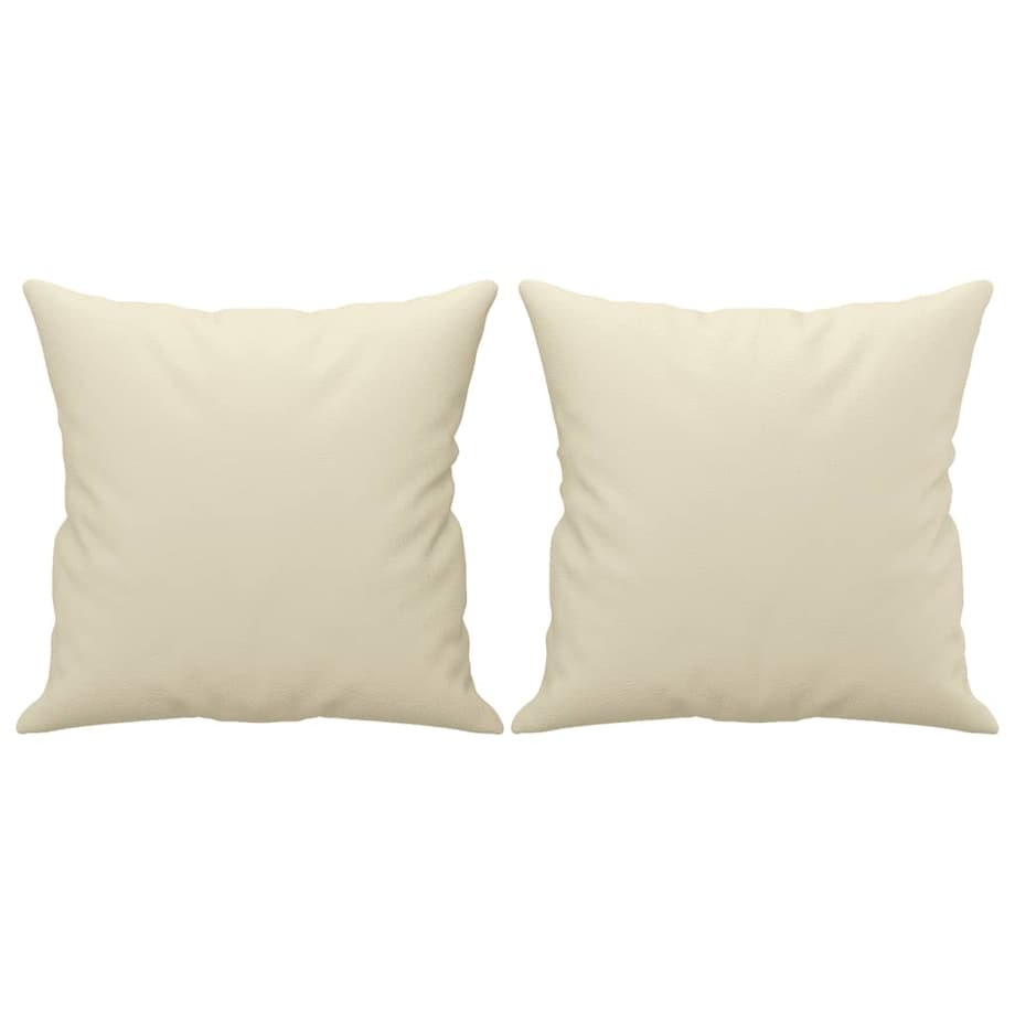vidaXL 2-osobowa sofa z poduszkami, kremowa, 140 cm, sztuczna skóra