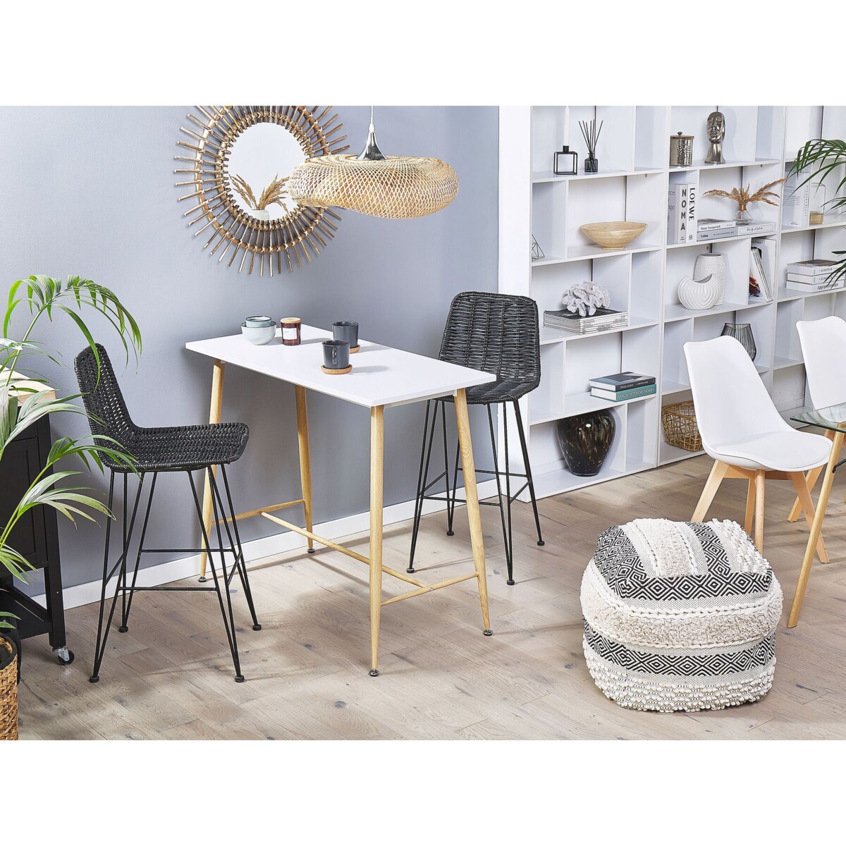 Stół barowy CHAVES Biały 110 cm 50 cm