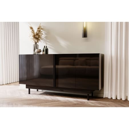 Elegancka czarna komoda Dancan ARTEMISA ze złotymi dodatkami