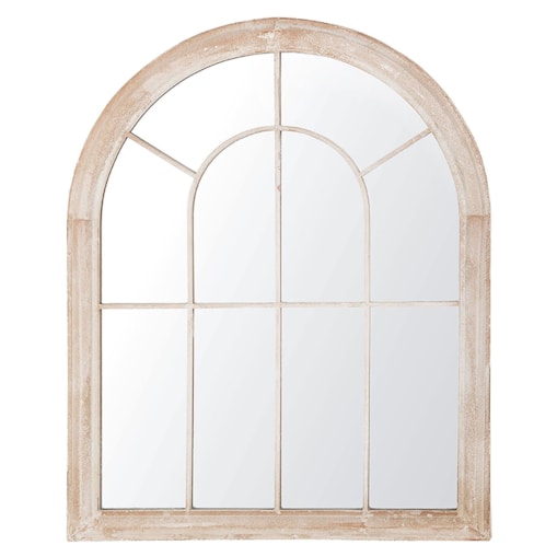 Metalowe lustro ścienne okno 69 x 88 cm beżowe EMBRY