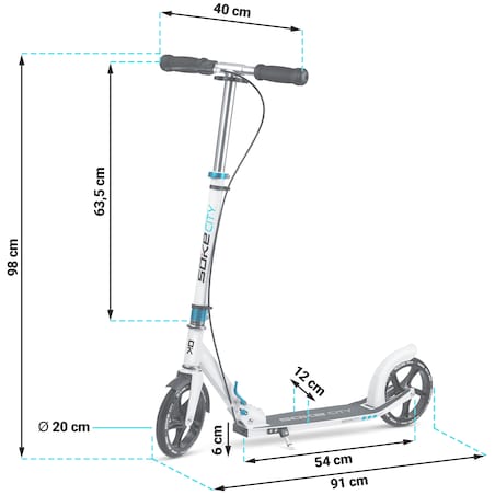 Hulajnoga miejska składana Soke City biała