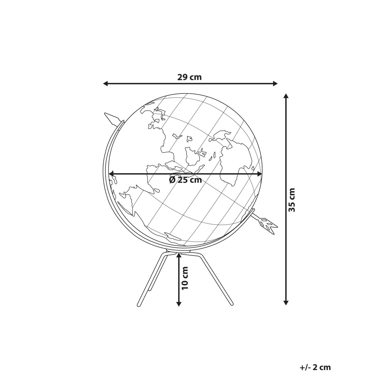 Globus korkowy 35 cm brązowy BATTUTA