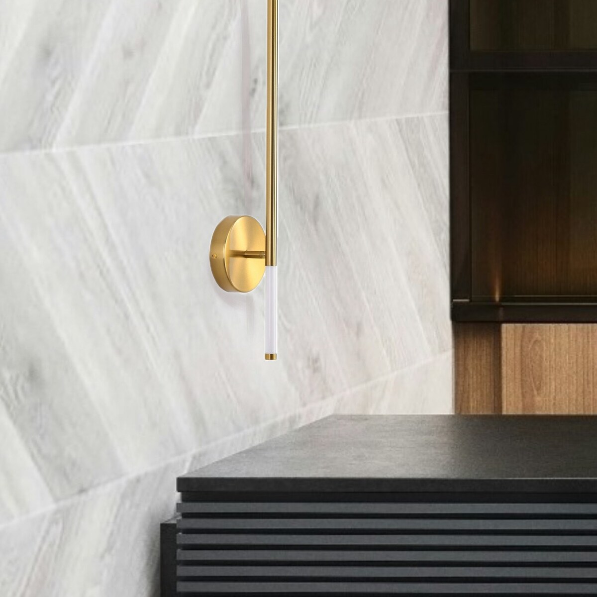 Lampa ścienna FRESCO LED złota 125 cm