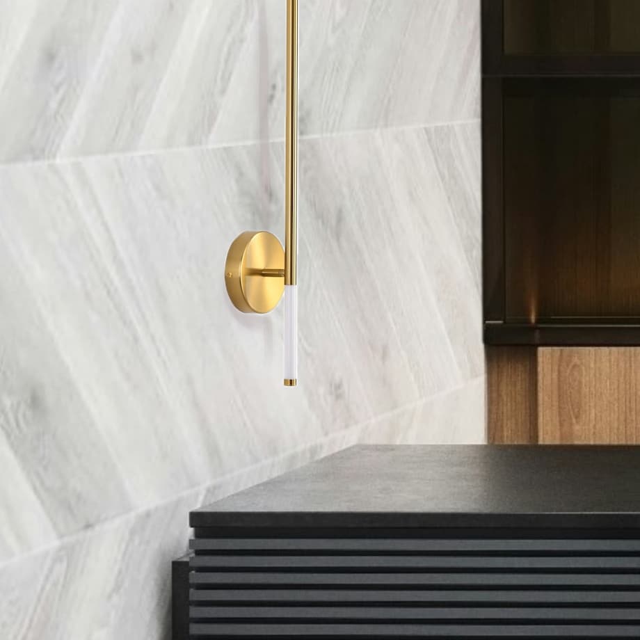 Lampa ścienna FRESCO LED złota 125 cm