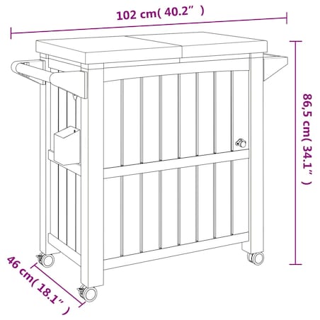 vidaXL Wózek kelnerski 3-w-1, jasnobrązowy, polipropylen