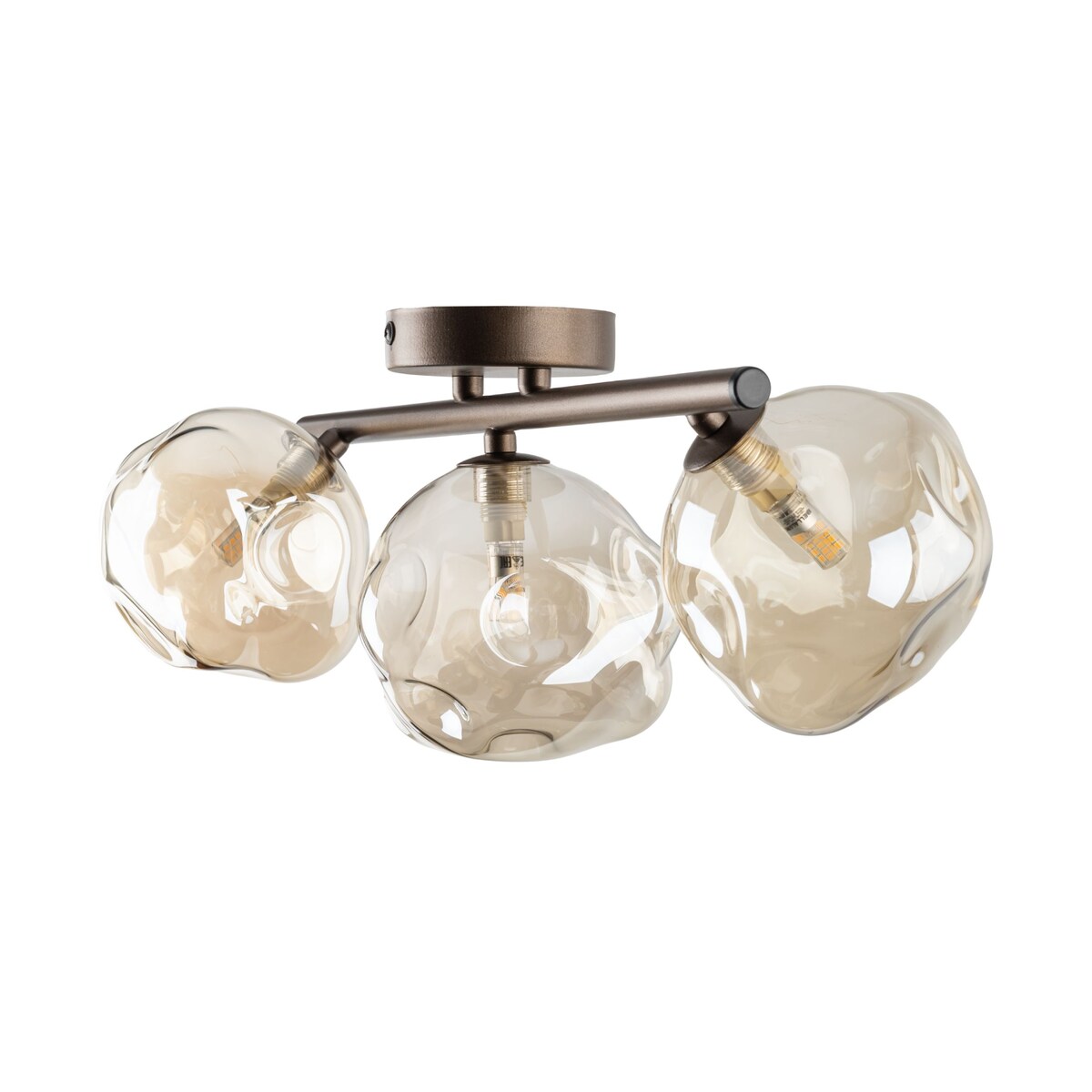 Lampa sufitowa TK Lighting LAVA BROWN 11035 brązowo-bursztynowa 3xG9 glamour do salonu i jadalni