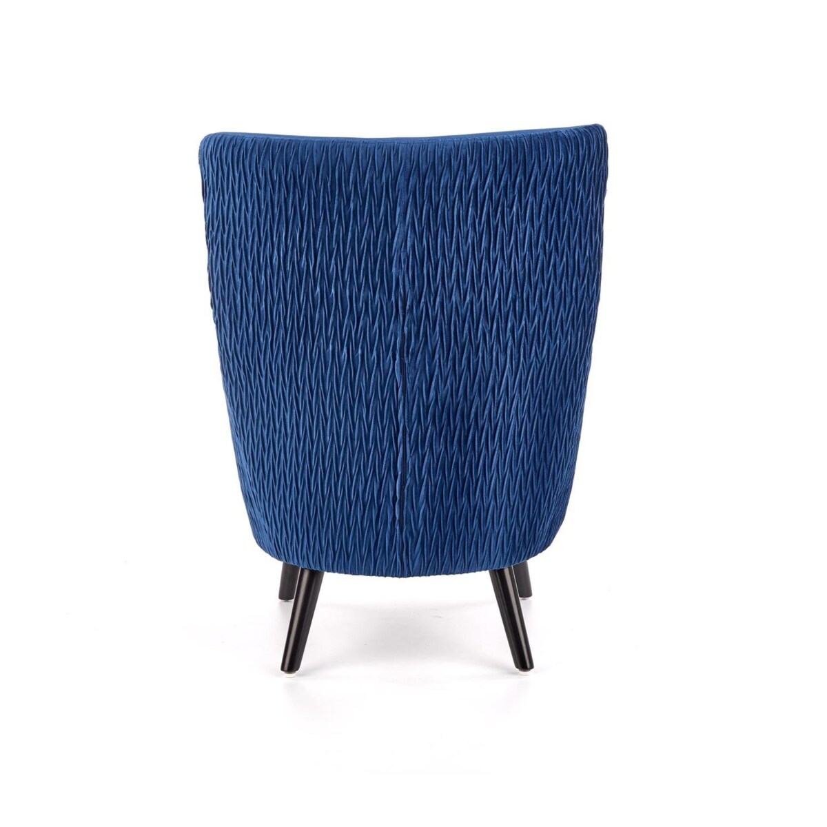 FOTEL WYPOCZYNKOWY Idris granatowy DREWNIANE NOGI czarne