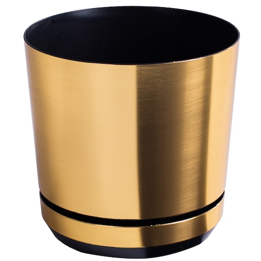 14 cm wzór MOSIĄDZ Doniczka z podstawką nowoczesna elegancka loft industrialny klasyczny połysk efekt szczotkowanego metalu