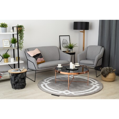 Dywan HAMPTON Lux koło szary koło 140 cm