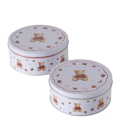 Puszki 2 szt. metalowe świąteczne 16/18x7/8 cm MISHA