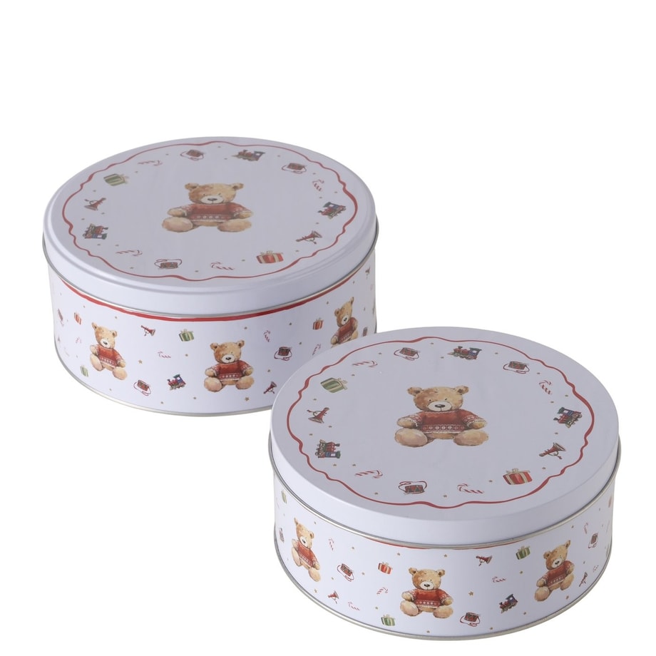 Puszki 2 szt. metalowe świąteczne 16/18x7/8 cm MISHA