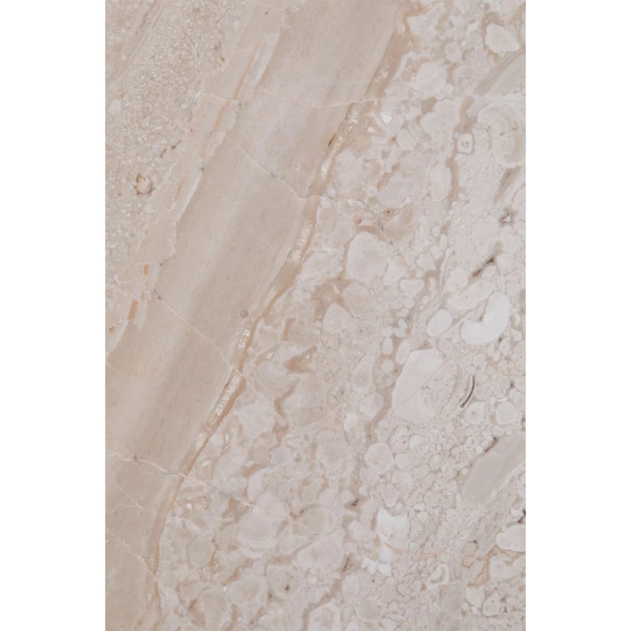 Okrągły stolik pomocniczy Ø30 cm z marmuru Graham kremowo-beżowy