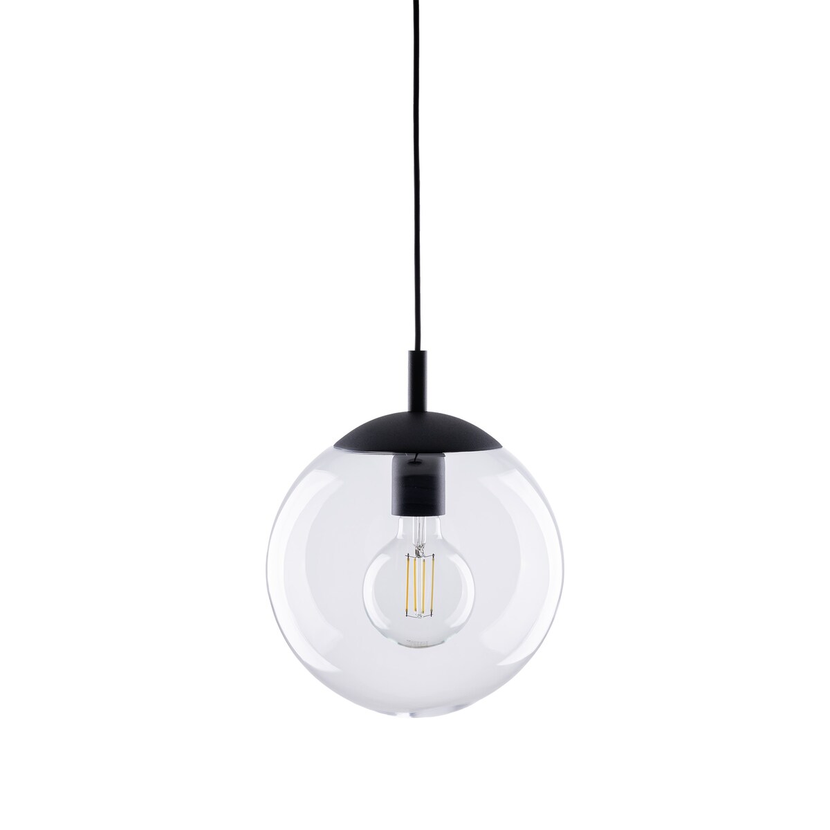 Lampa wisząca ESME transparentna szklana E27 czarna TK Lighting 3266 do salonu i kuchni