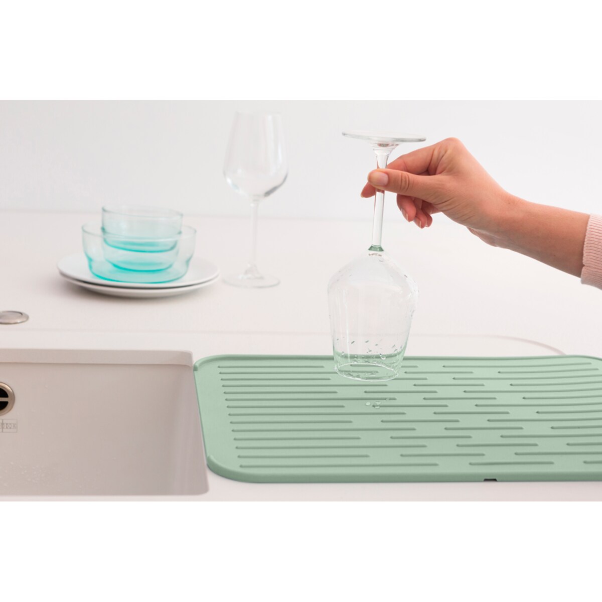 Silikonowa mata do suszenia naczyń Jade Green 203329