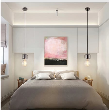 Lampa Sufitowa Wisząca Srebrna W Stylu Loft Chrom