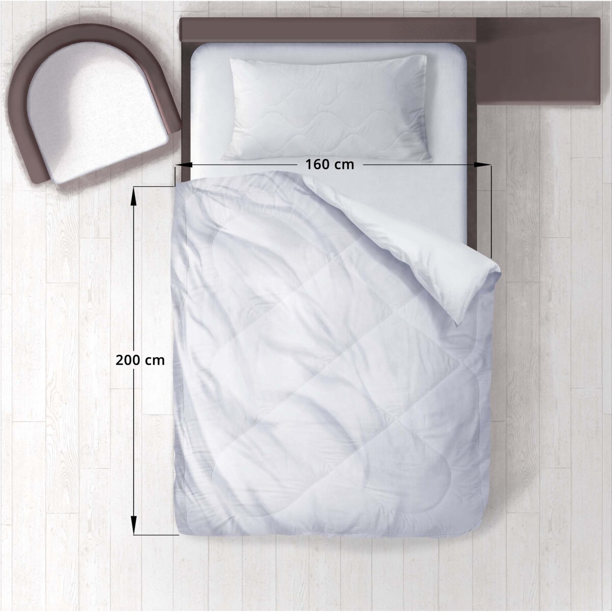 Kołdra 160X200 Antyalergiczna + Poduszka 70X80 Cm