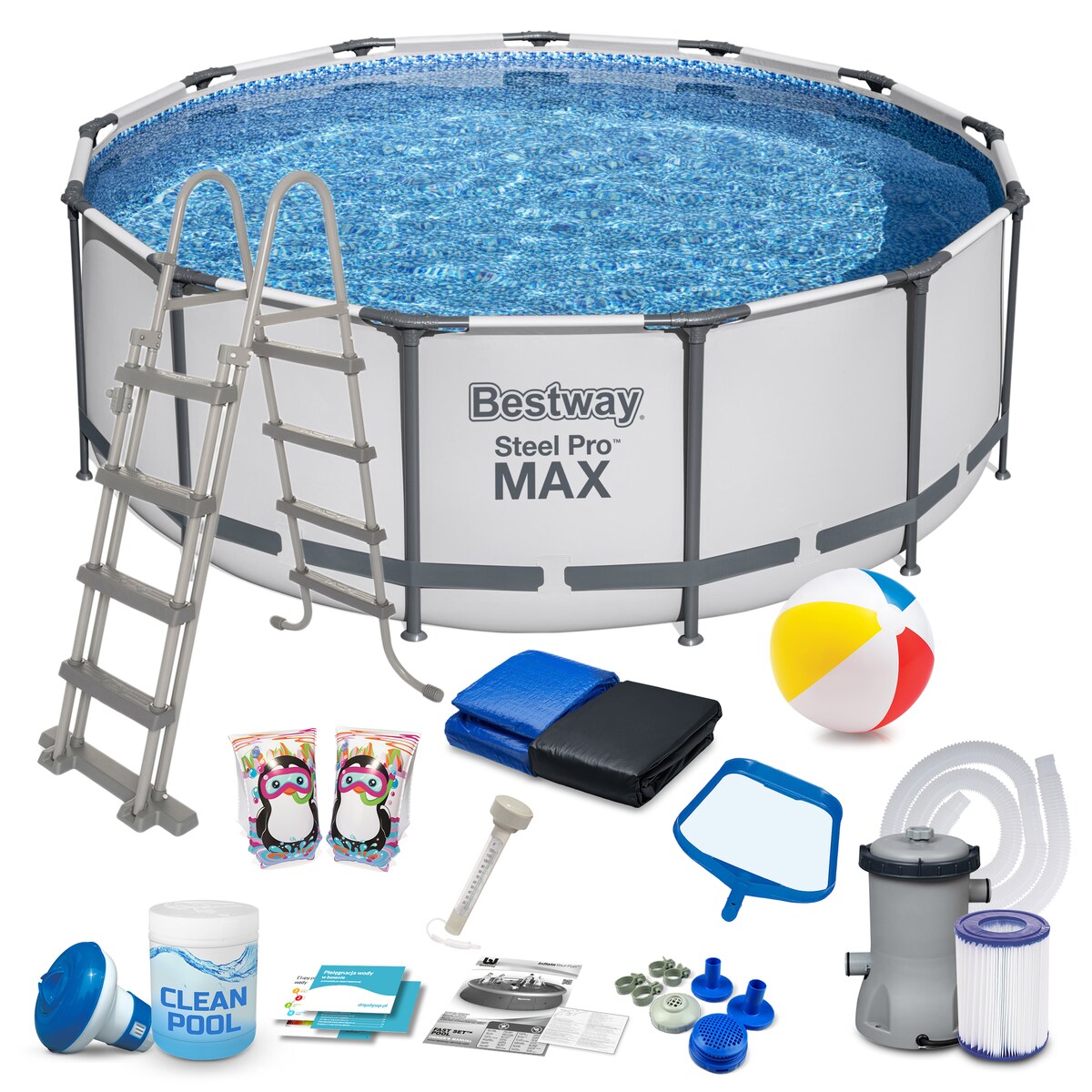 Basen ogrodowy stelażowy 396x122cm Bestway 18w1