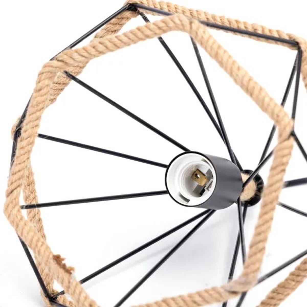 żyrandol metal z liną industrial czarny