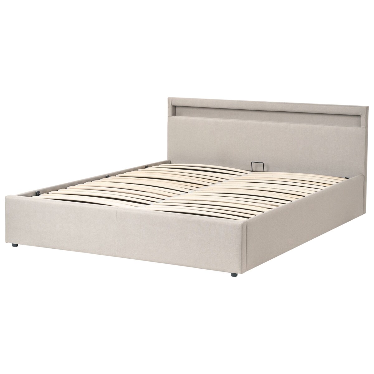 Łóżko LED z pojemnikiem ARMELLE 160 x 200 cm Beżowy