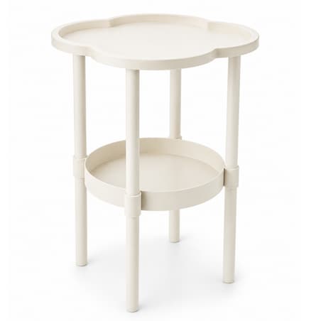 Mobilny stolik kawowy w kształcie koniczyny biały 37x37x46cm STL27B