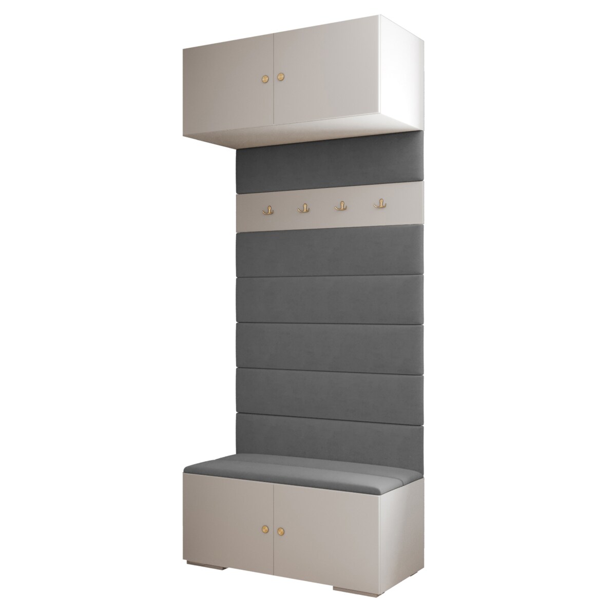 Garderoba do przedpokoju INOVA 2 biały+złoty+manila16