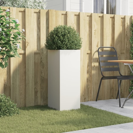 vidaXL Donica, biała, 32x29x75 cm, stal