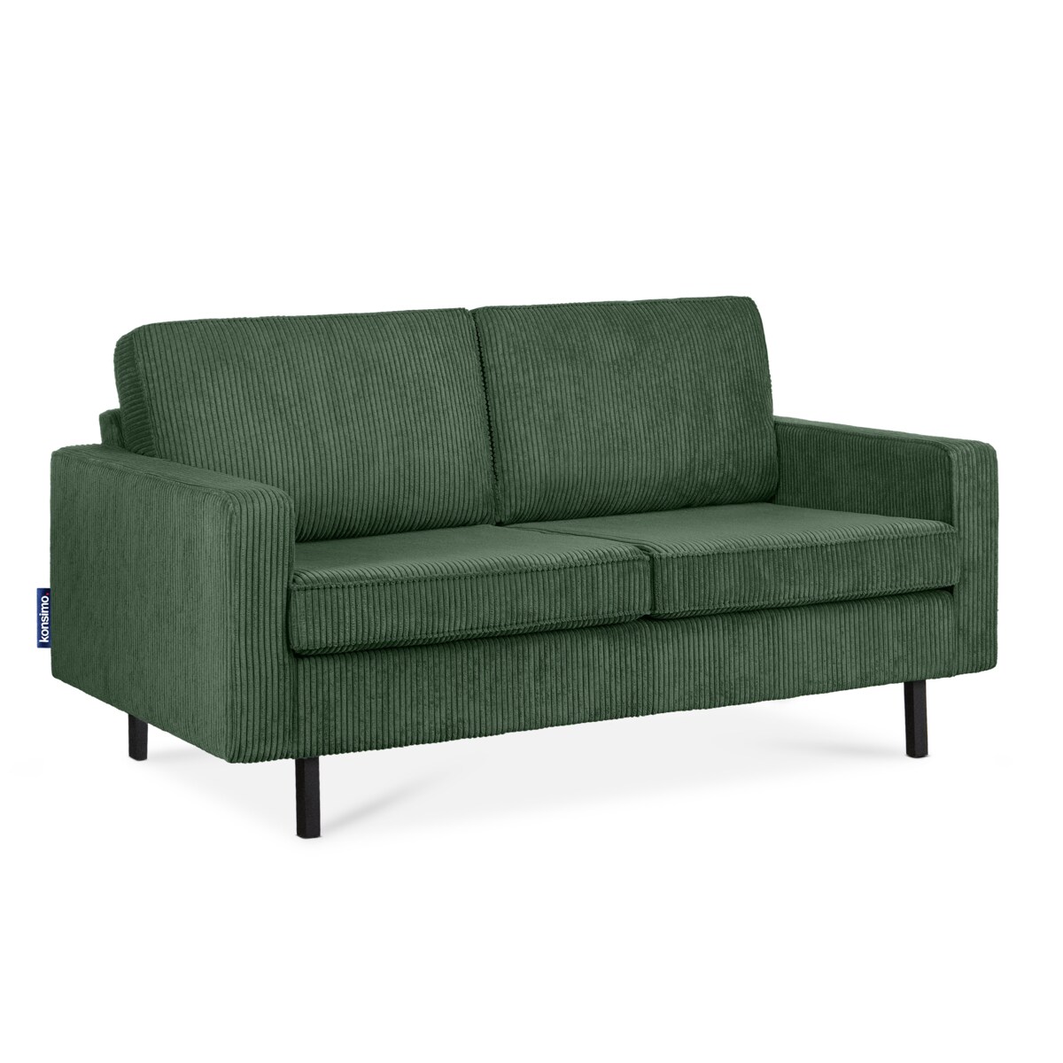 KONSIMO INVIA Sofa w stylu loft sztruks 2 osobowa w kolorze zielonym