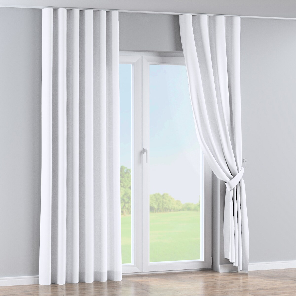 Zasłona na taśmie wave 130x245 śnieżnobiały