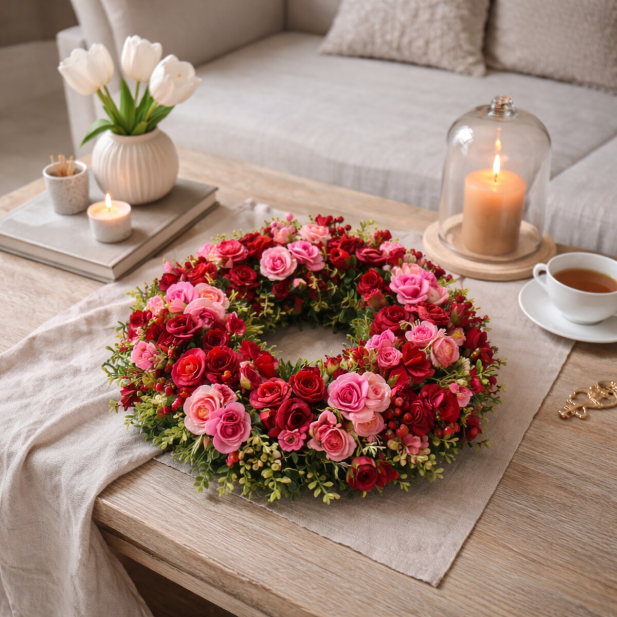 Wiosenny wianek stroik wielkanocny VALENTINA 45 cm